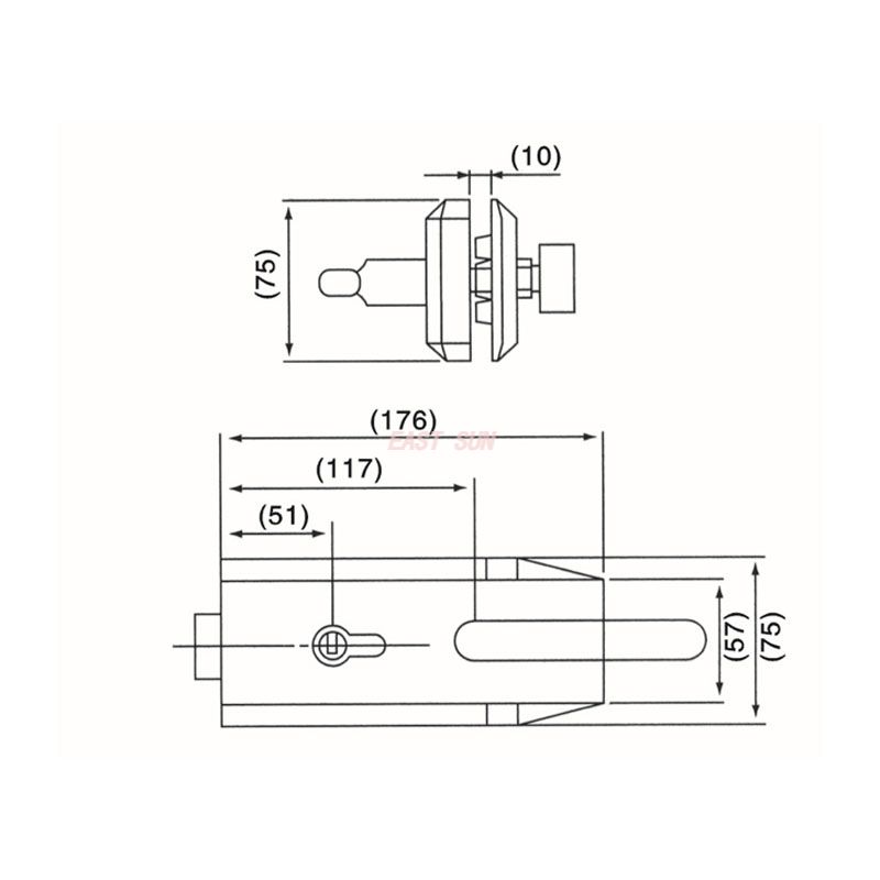 GHL-004A-Serrures de porte en verre