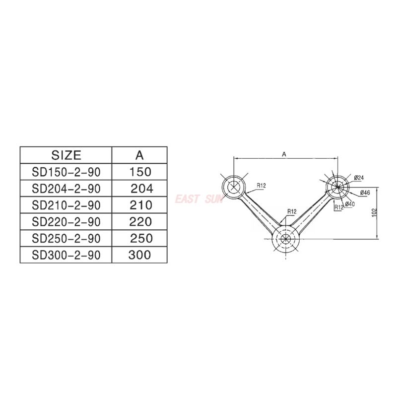 SD-204-2-90-Raccord araignée