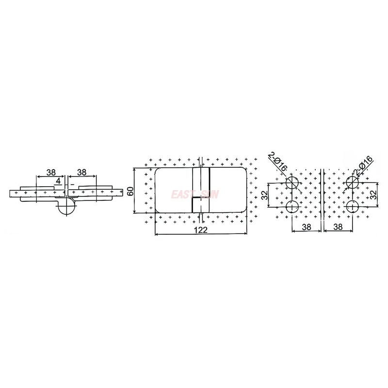 charni&egrave;re de porte de douche en verre