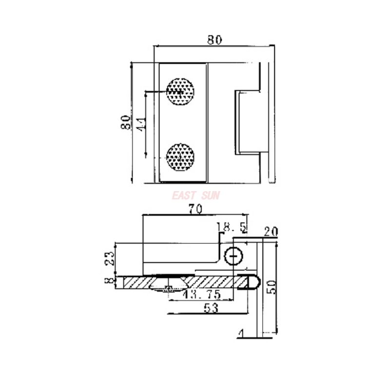 ESH-2001-Charni&egrave;res de porte de douche