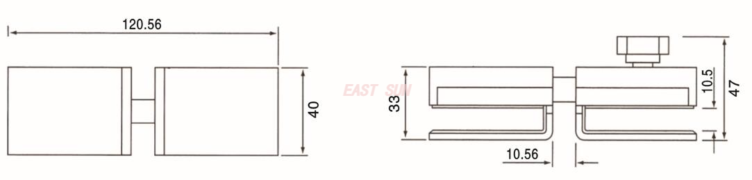 Serrures pour portes en verre Serrures en verre ESG-020