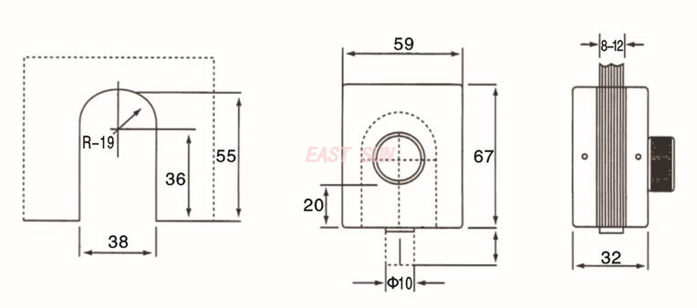 Serrures pour portes coulissantes en verre Serrures en verre GHL-002S
