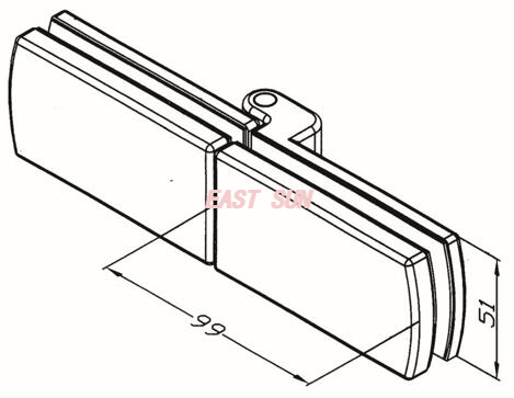 Charnière de porte pliante verre à verre