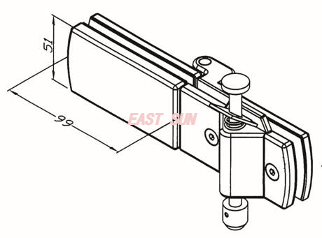 Pinces à verre pour porte pliante