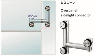 Panneau de recouvrement de porte pivotante en verre, connecteur de lumière latérale Dorma MAB