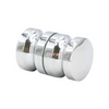 Boutons de porte de douche dos à dos de style contemporain chromés