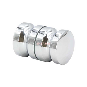 Boutons de porte de douche dos à dos de style contemporain chromés