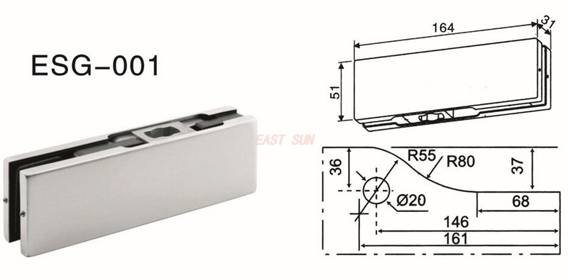 Raccords Dorma pour porte pivotante ESG-001