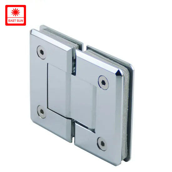 Charnières de porte de douche verre à verre robustes, noir mat, à 180 degrés, pour verre de 1/2″ à 3/8″