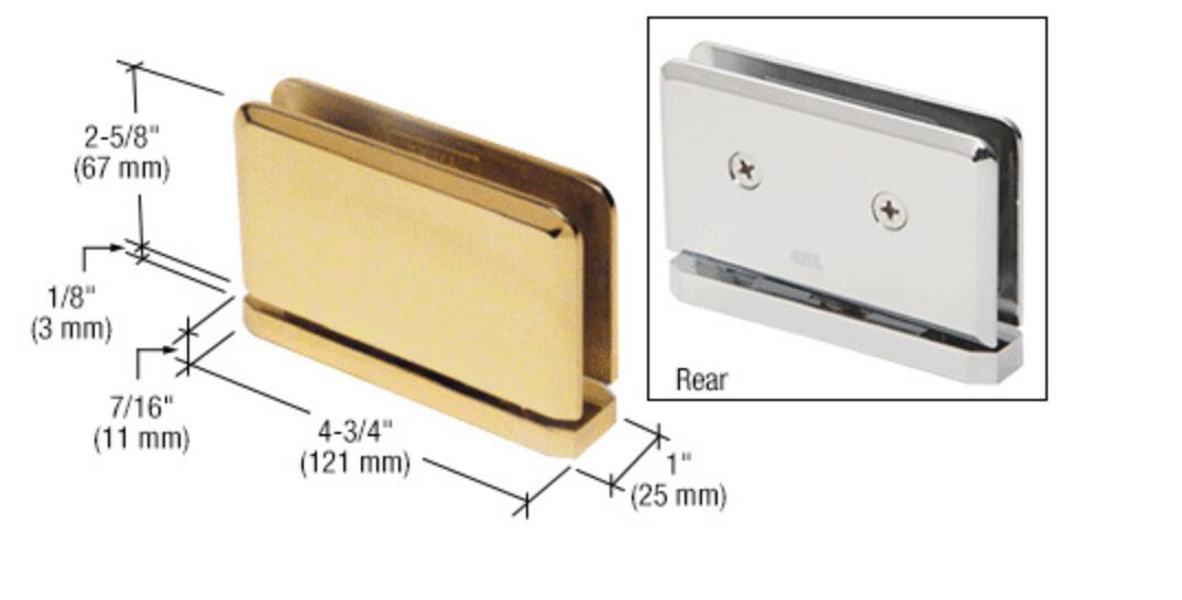 Charnière à montage supérieur ou inférieur en laiton poli série Senior Prima