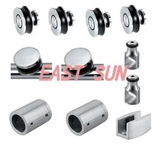 Système coulissant complet 180º série Crescent en acier inoxydable brossé