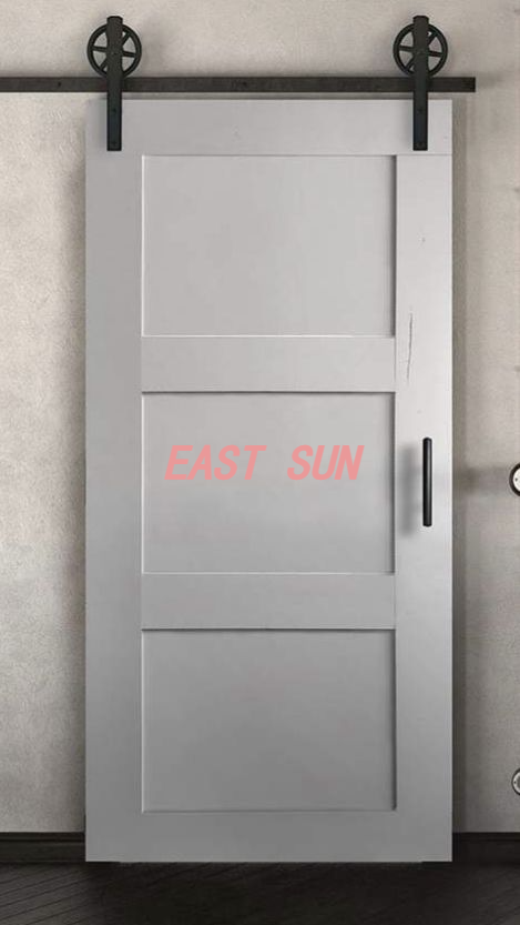 Kit de rails de quincaillerie pour porte de grange coulissante, pour portes doubles, rouleaux à gros rayons