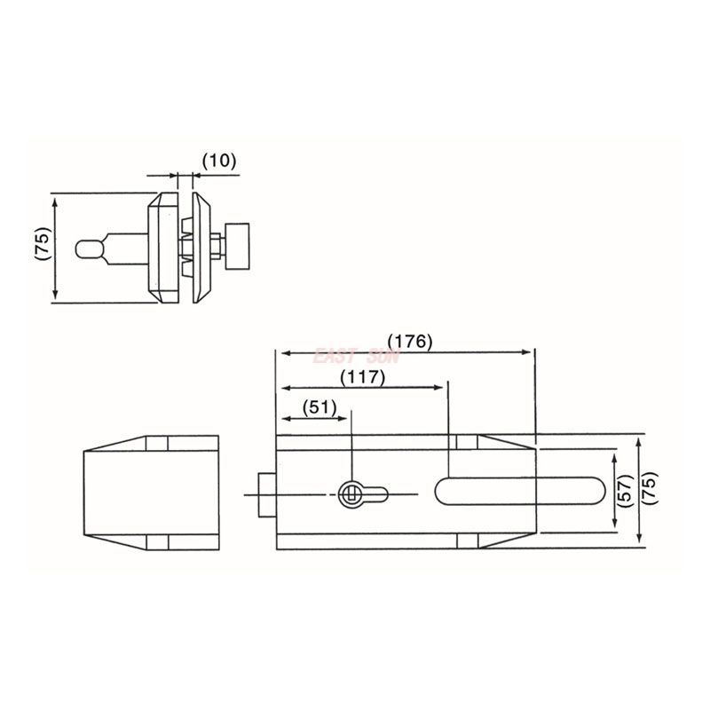 GHL-004D-Serrures de porte en verre