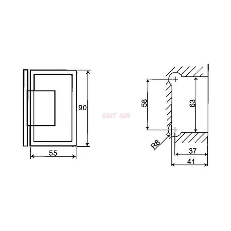 Charnières de douche réglables ASH-305