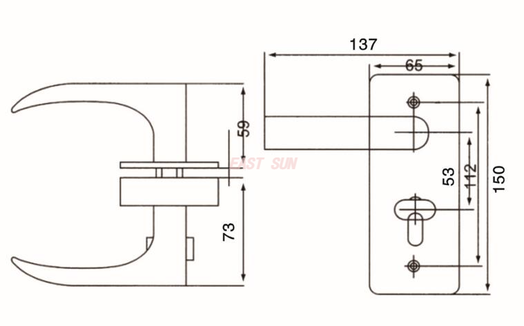 GHL-003-Serrures de porte en verre