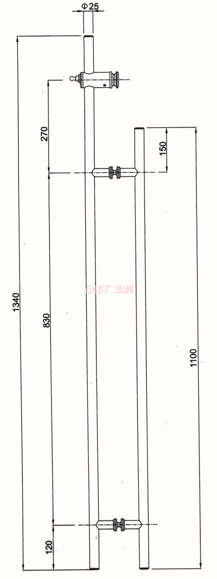 Serrures à poignée Serrures en verre PH-1005