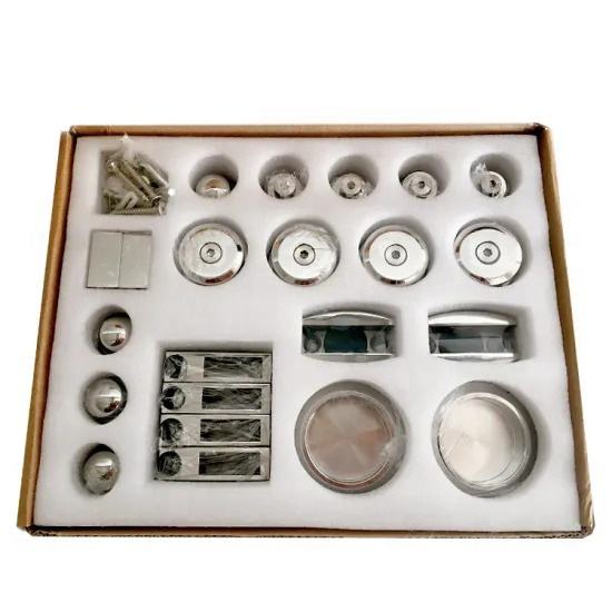 Kit de quincaillerie pour porte de douche coulissante en verre SS304 sans cadre
