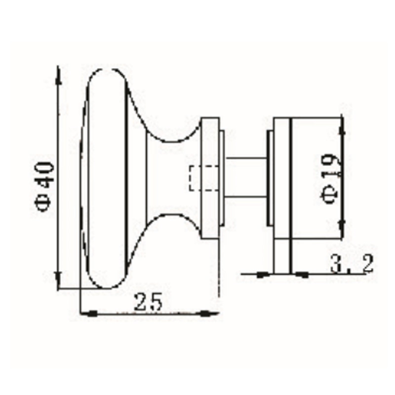GDK-1001-3- Bouton de porte de douche