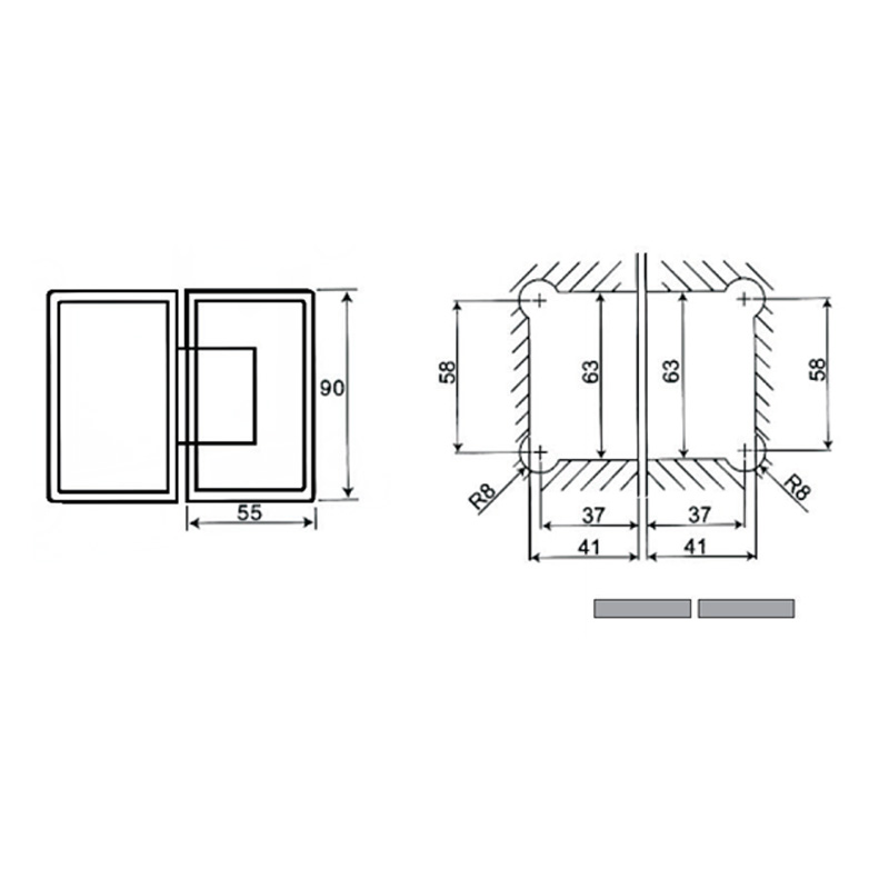 Charnières de douche réglables ASH-303