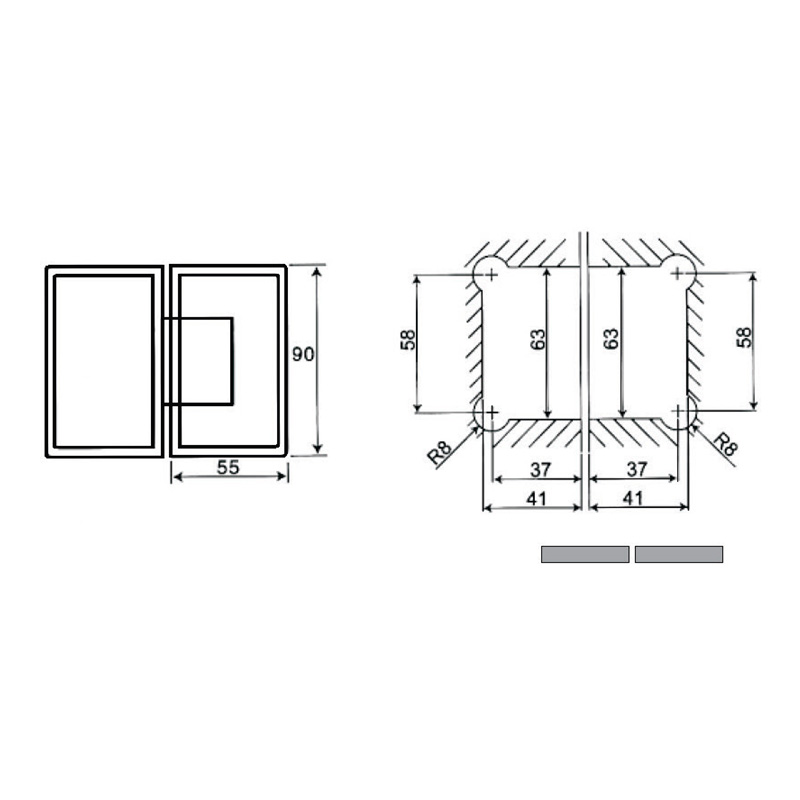Charnières de douche réglables ASH-213