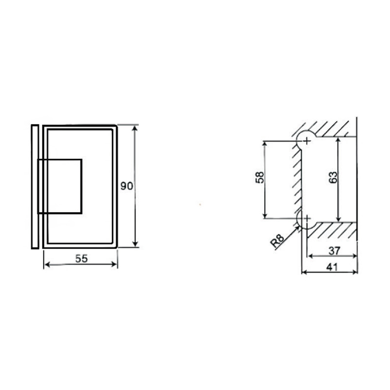 Charnières de douche réglables ASH-211