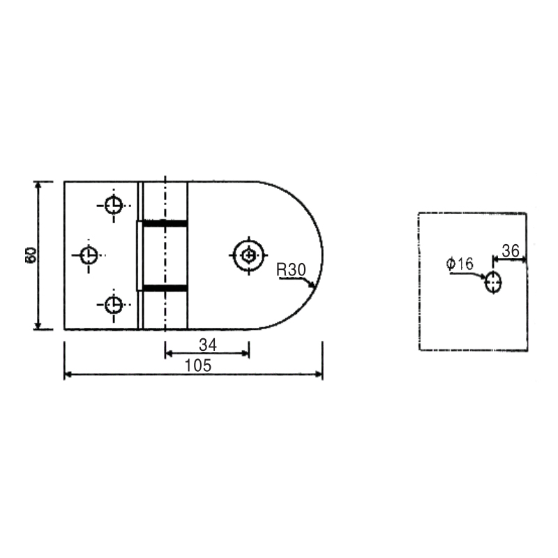ESH-762-Charnières de porte de douche