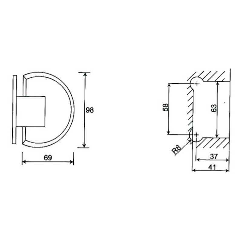 ESH-315-Charnières de porte de douche