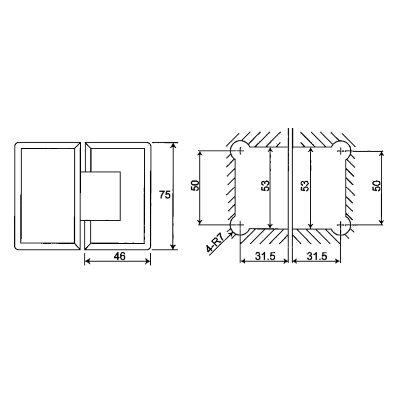 ESH-403-Charnières de porte de douche