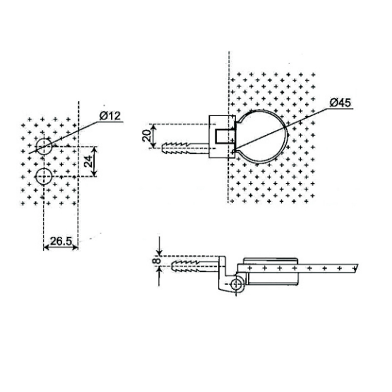 ESH-746-Charnières de porte de douche