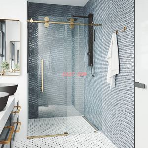 Système coulissant complet 180º série Crescent en acier inoxydable brossé