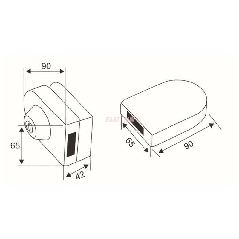 GHL-011-Serrures de porte en verre