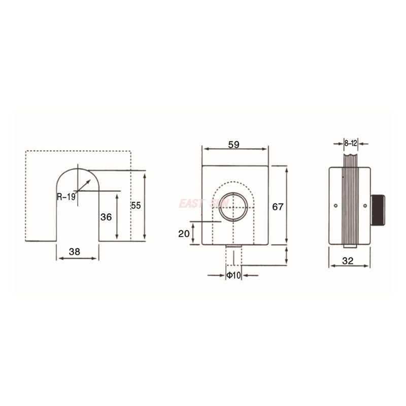GHL-002-Serrures de porte en verre