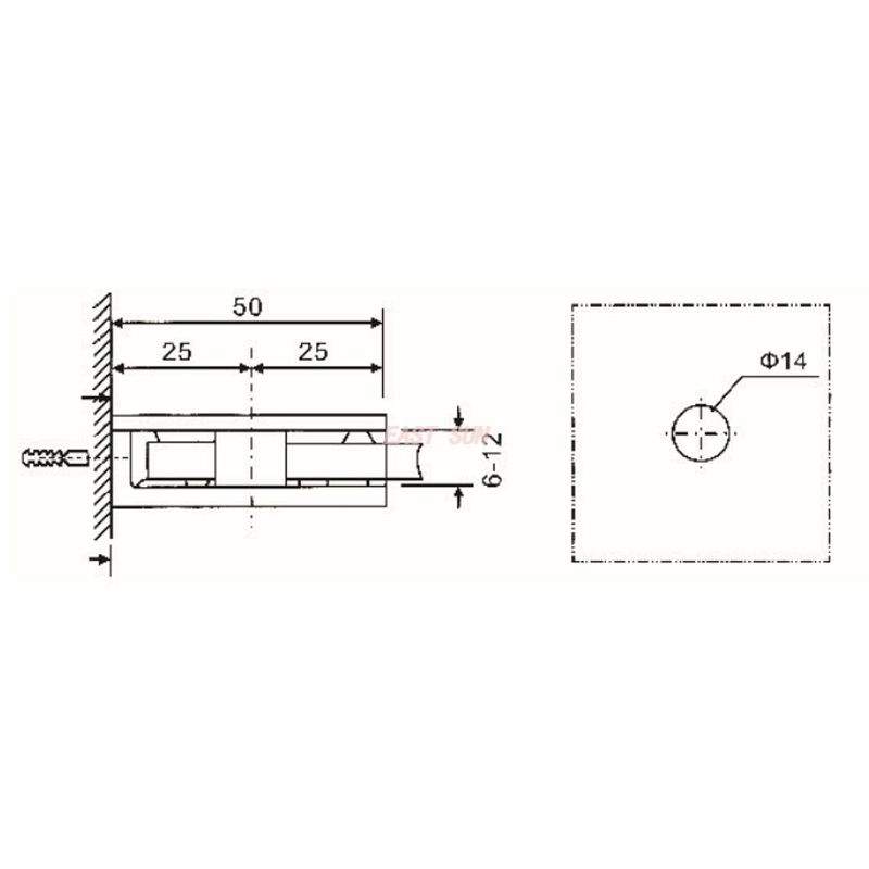 pince &agrave; verre pour panneau fixe sans per&ccedil;age