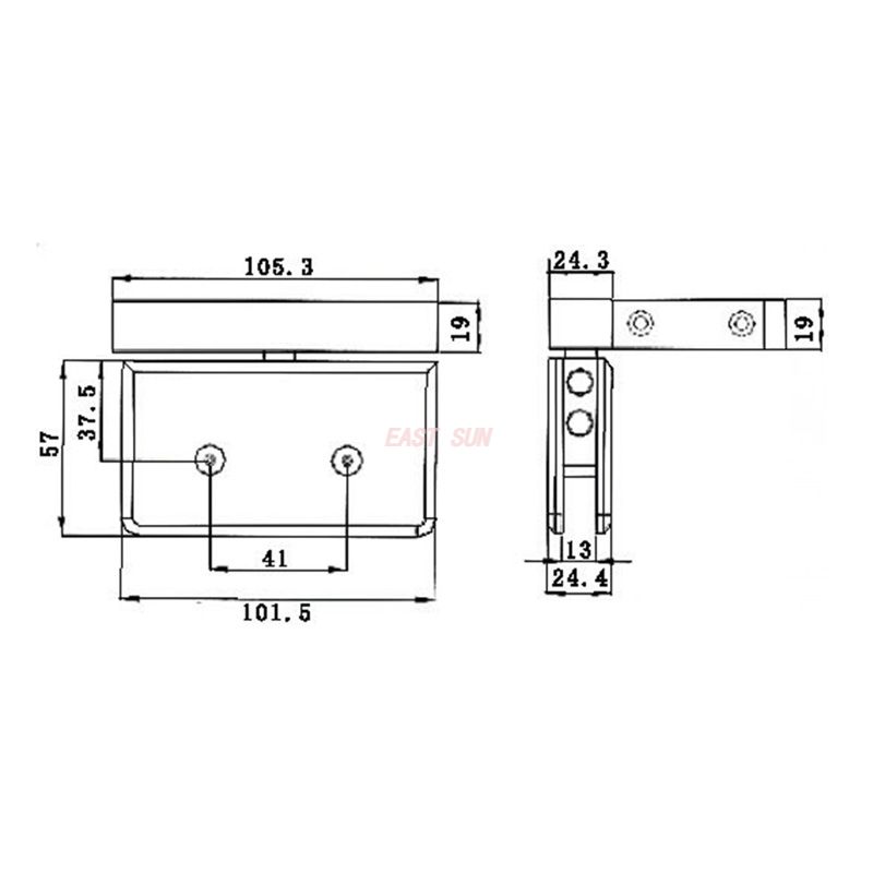 charni&egrave;re de porte en verre