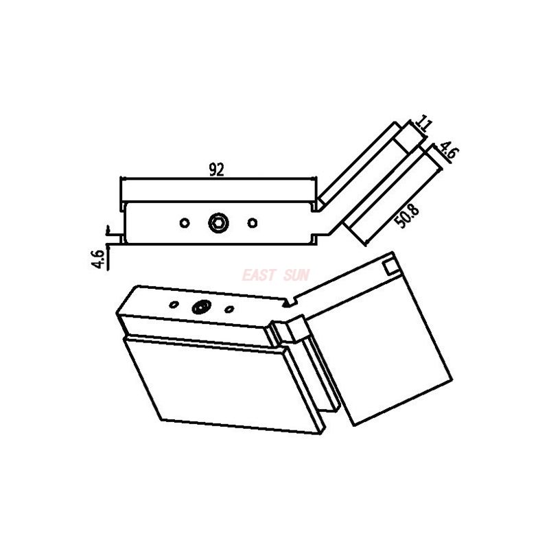 charni&egrave;re de porte d'armoire en verre