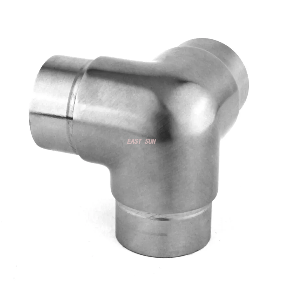 Coude de main courante de balustre de balcon, raccords de garde-corps ronds à 3 voies, connecteur de main courante en acier inoxydable 304 316