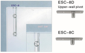 Porte pivotante en verre Pivot mural supérieur Dorma MAB