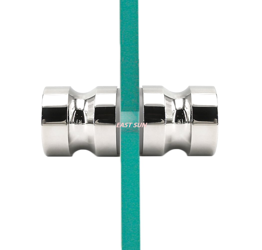 Boutons de porte de douche dos à dos de style contemporain chromés