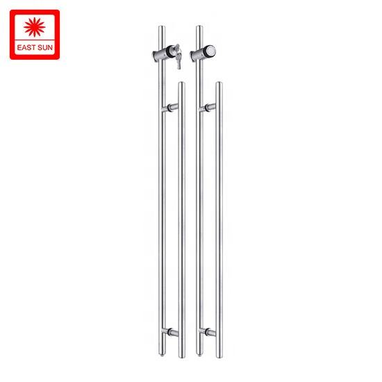 Matériel de meubles en acier inoxydable populaire en Europe, loquet de douche, poignée de porte en verre de haute qualité avec serrure