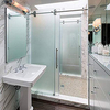 Quincaillerie de porte de salle de bain sans cadre Quincaillerie de porte de douche coulissante