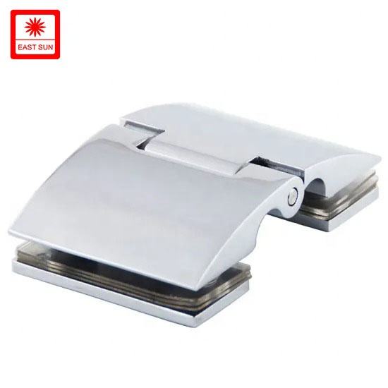 Charnières de porte de douche verre à verre pivotantes en zinc sans cadre pour verre 1/2″ – 3/8″