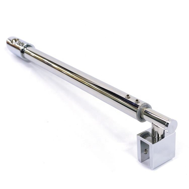 Mur de tube rond réglable à barre de support de douche en verre