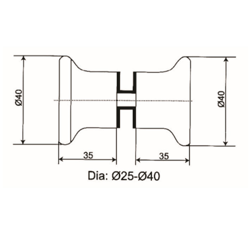 GDK-16- bouton de porte de douche
