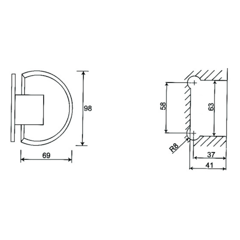 ESH-311-Charnières de porte de douche