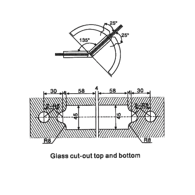 ESH-502-Charnières de porte de douche