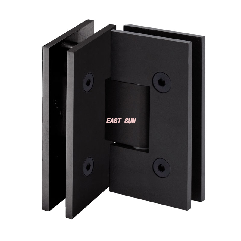 Charnières verre à verre robustes, noir mat, à 90 degrés