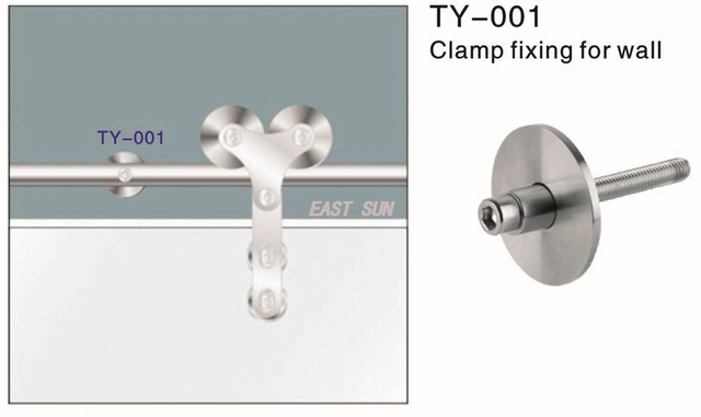 Fixation par pince de porte coulissante robuste pour mur