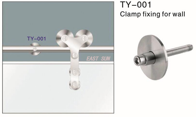 Fixation par pince de porte coulissante robuste pour mur