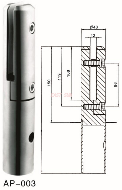 Main courante de balustrade sans cadre de robinet d'acier inoxydable duplex direct d'usine de haute qualité pour le robinet en verre de clôture de piscine
