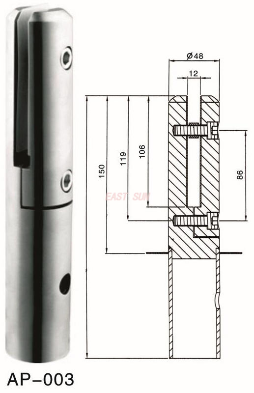 Main courante de balustrade sans cadre de robinet d'acier inoxydable duplex direct d'usine de haute qualité pour le robinet en verre de clôture de piscine